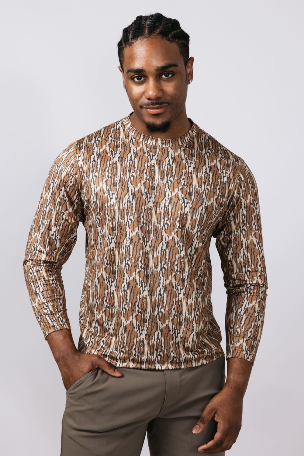 Simply Southern Mens Sport Shirt for Men in Brown Camo