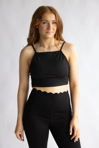 Simply Southern Squareneck Sports Top for Women in Black