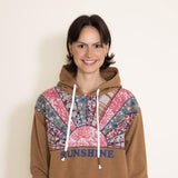 Simply Southern Sunshine Patchwork Hoodie for Women in Brown