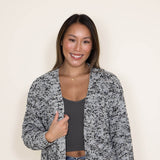 Simply Southern Women Tutti Frutti Cardigan for Women in Mix Grey