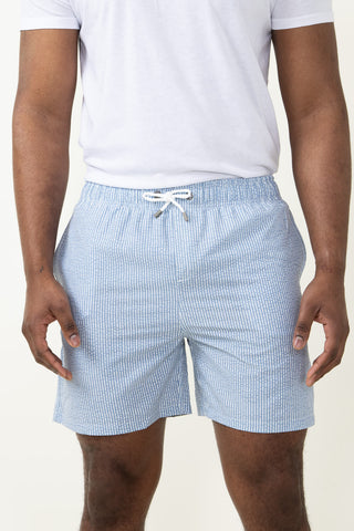 Simply Southern Vertical Stripe Swim Shorts for Men in Blue