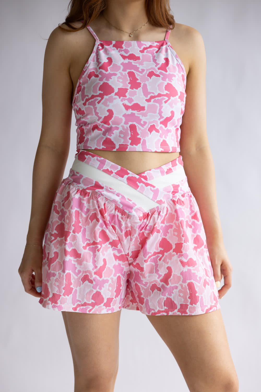 Simply Southern Wrap Shorts for Women in Pink Camo