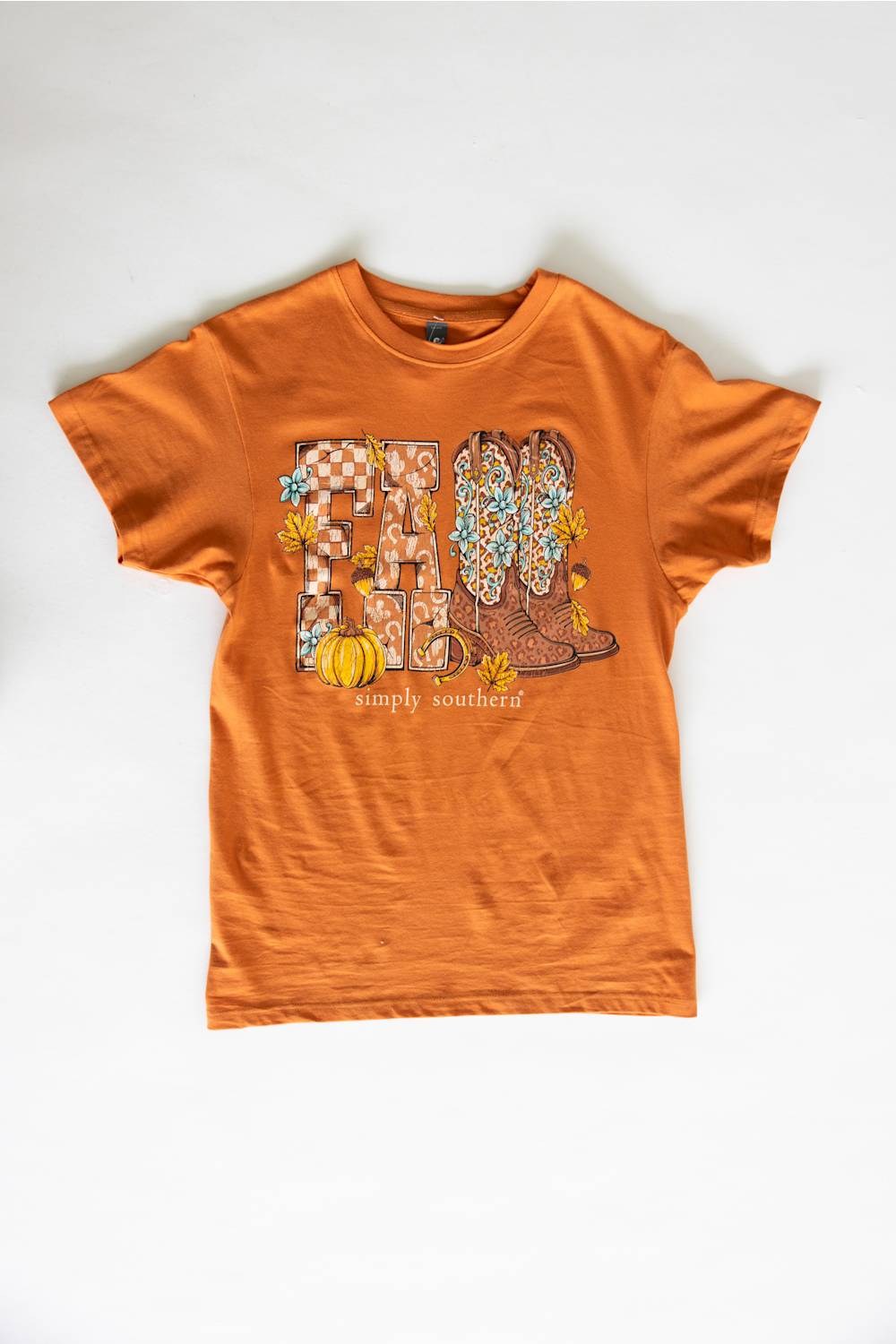Simply Southern Youth Fall T-Shirt for Girls in Caramel