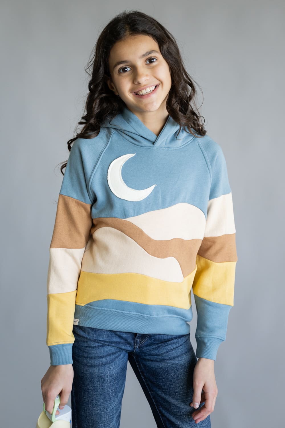 Simply Southern Youth Moon Patch Hoodie for Girls in Multi