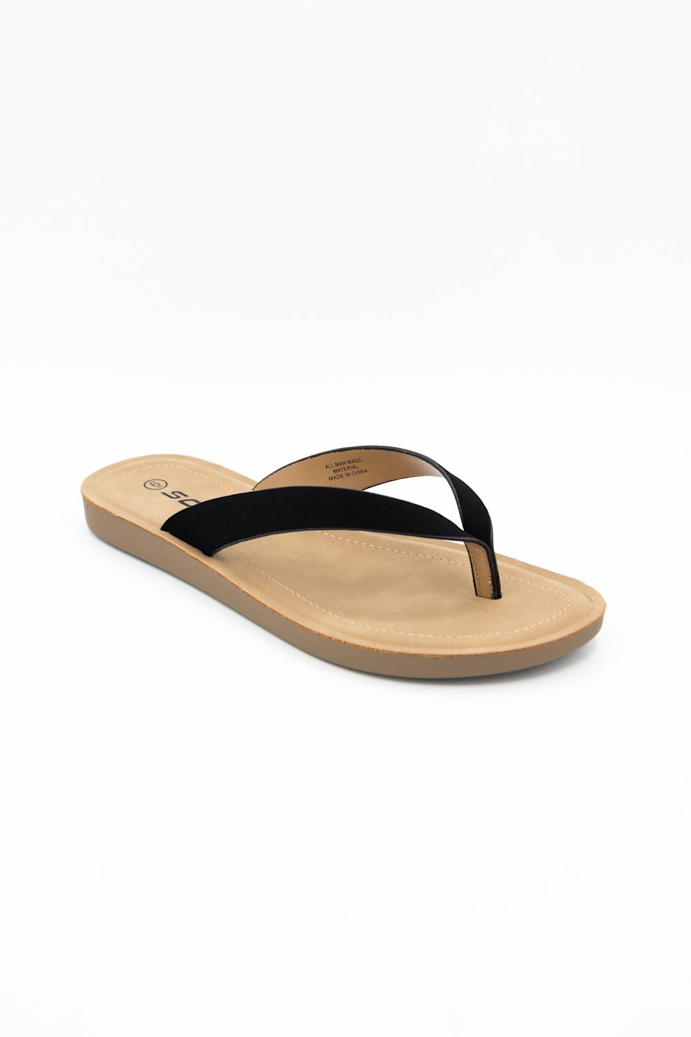 Soda Ella Flip Flops for Women in Black