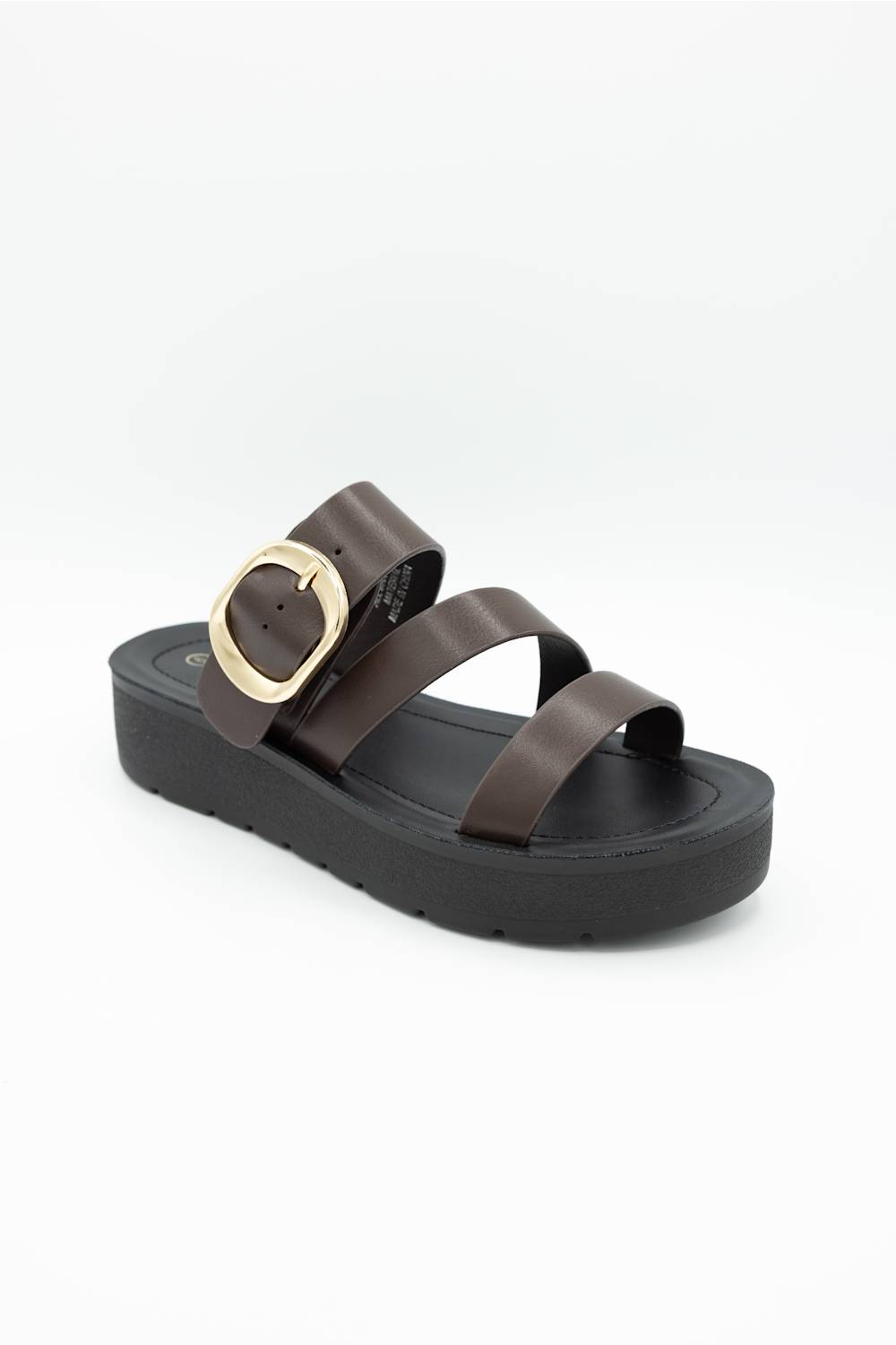 Soda Falke Platform Slide Sandals for Women in Brown