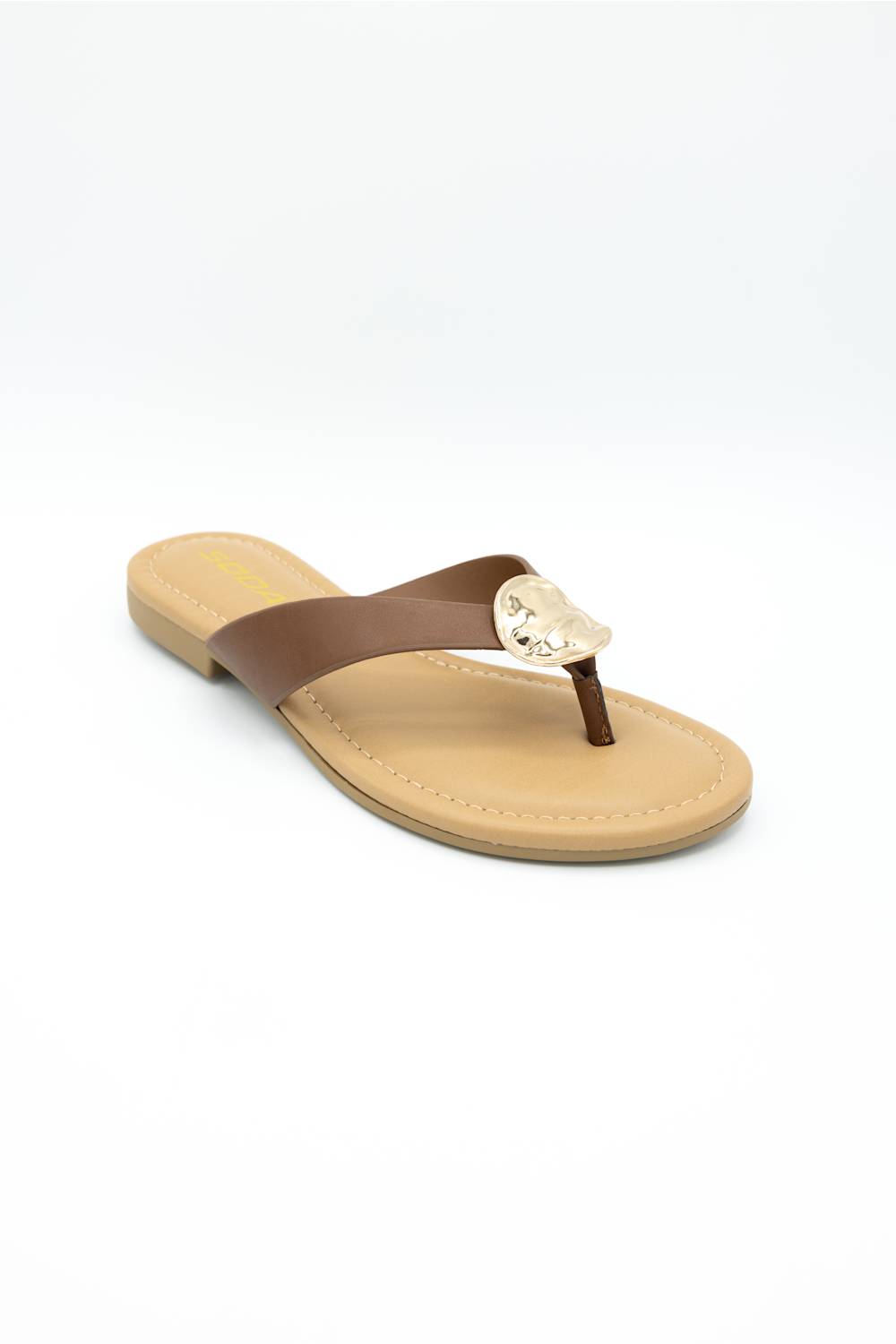 Soda Jeslyn Flip Flops for Women in Dark Tan