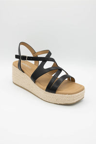 Soda Loco Rope Wedges for Women in Black