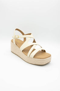 Soda Loco Rope Wedges for Women in Bone