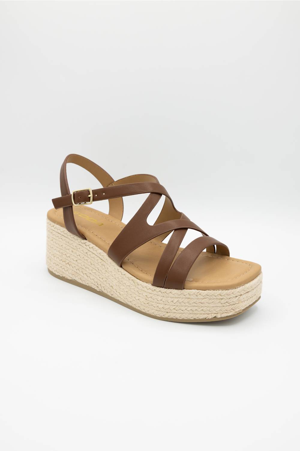 Soda Loco Rope Wedges for Women in Tan
