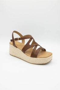 Soda Loco Rope Wedges for Women in Tan