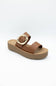 Soda Shance Platform Sandals for Women in Cognac