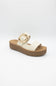 Soda Shance Platform Sandals for Women in Dark Bone