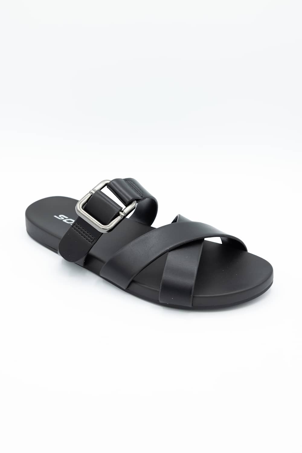 Soda Terse Slide Sandals in Black