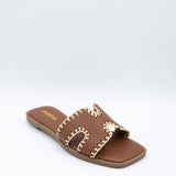 Soda Finity Slide Sandals for Women in Tan