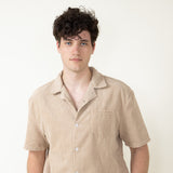 Corduroy Button Up Shirt for Men in Tan