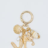 Starfish Shell Pearl Purse Charm in Gold