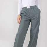 Striped Relaxed PJ Pants for Women in Forest Green