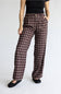 Sunday Edition Plaid High Rise Wide Leg Pants for Women in Wine
