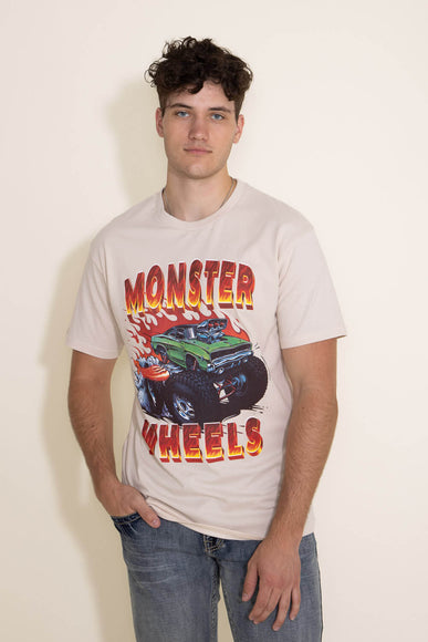 Monster Wheels Graphic T-Shirt for Men in Natural