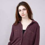 Thread & Supply Lewis Soft Luxe Button Up Shirt for Women in Wine Heather