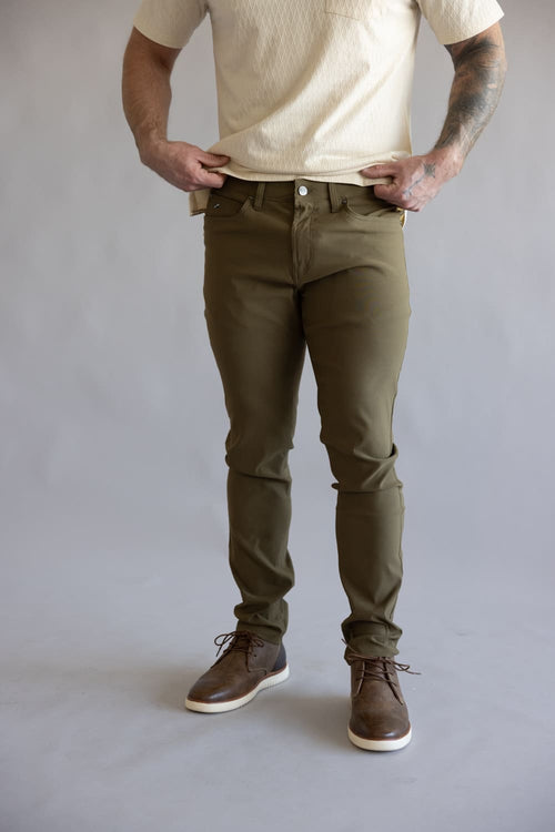 Tailor Vintage Performance Tech 5 Pocket Pants for Men in Earth