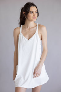 Simply Southern Tara Romper Dress for Women in Pearl