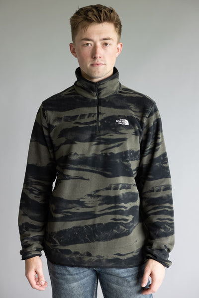 The North Face Glacier Freeze Quarter Zip for Men in Taupe Green