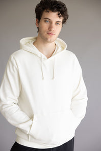 The North Face Evolution Box Logo Hoodie for Men in White Dune