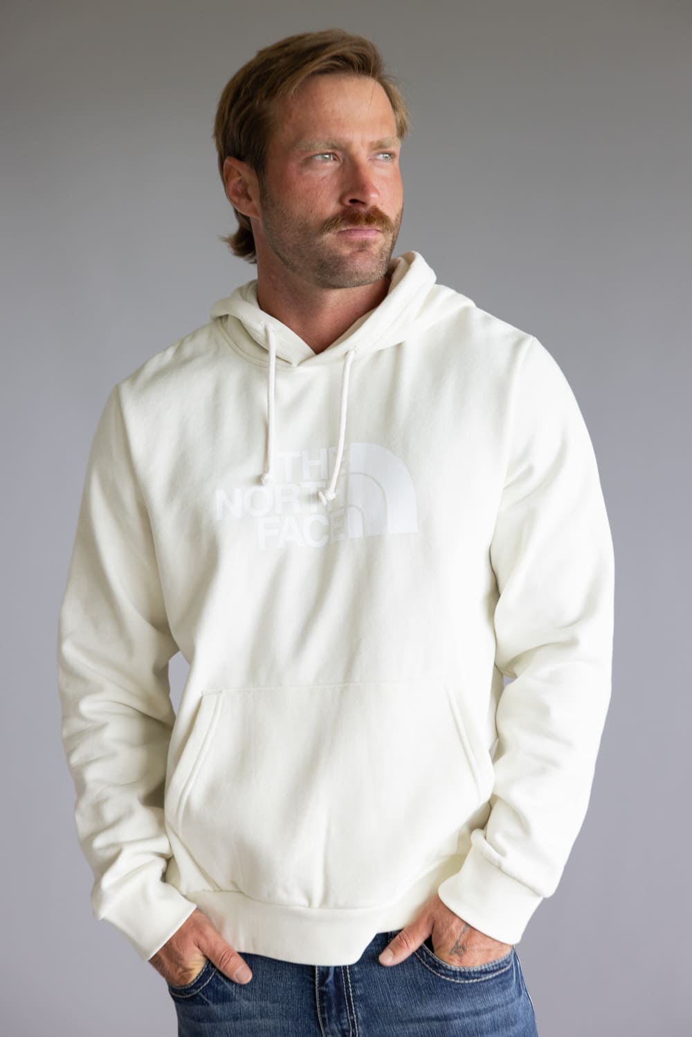 The North Face Half Dome Hoodie for Men in White Dune
