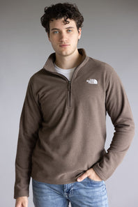 The North Face Textured Cap rock ¼ Zip Neck for Men in Smokey Brown