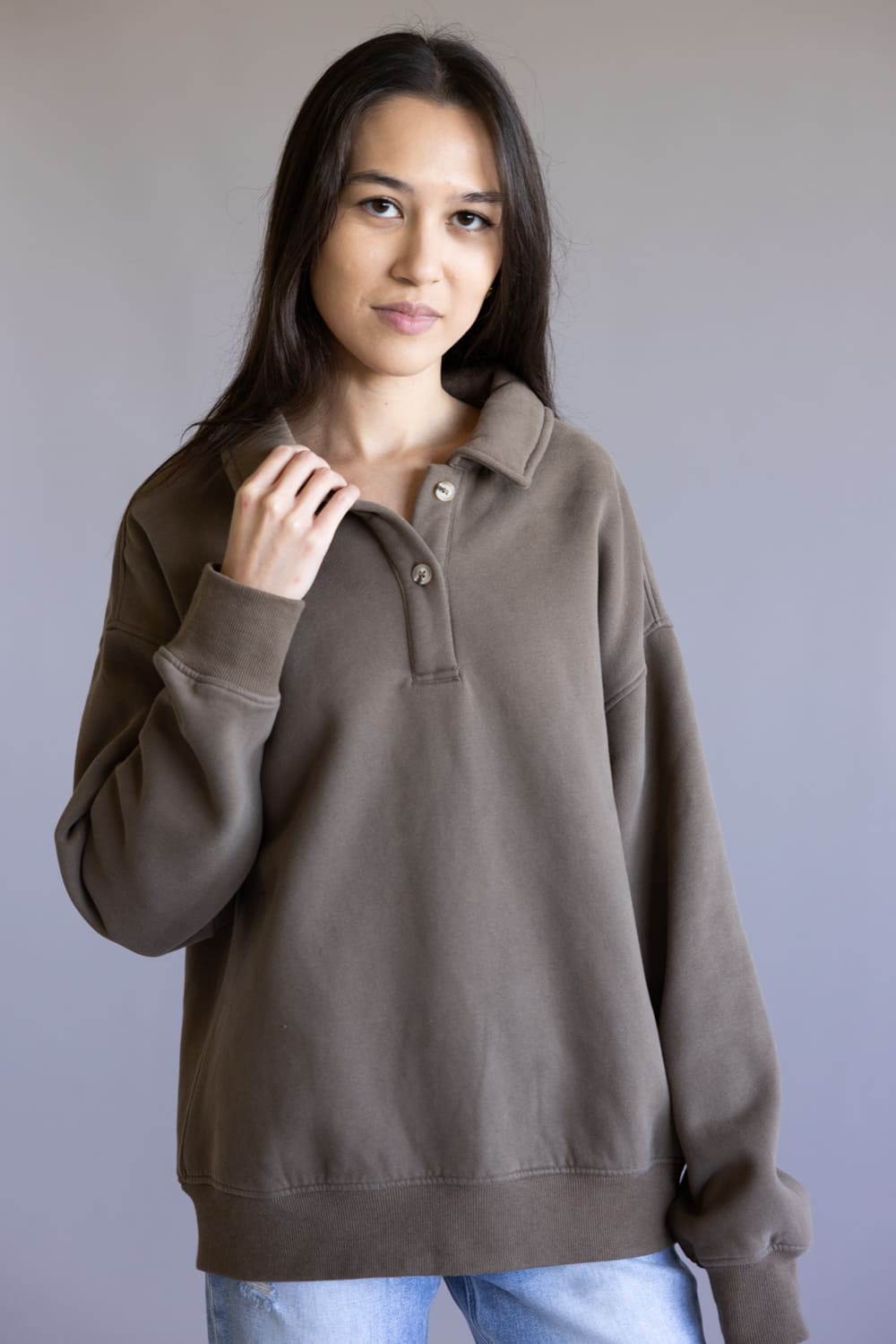 Thread & Supply Arizona Pullover Top for Women in Chocolate