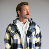 Sherpa Lined Polar Hooded Shacket for Men in Off White