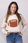 Football Graphic Sweater for Women in Cream