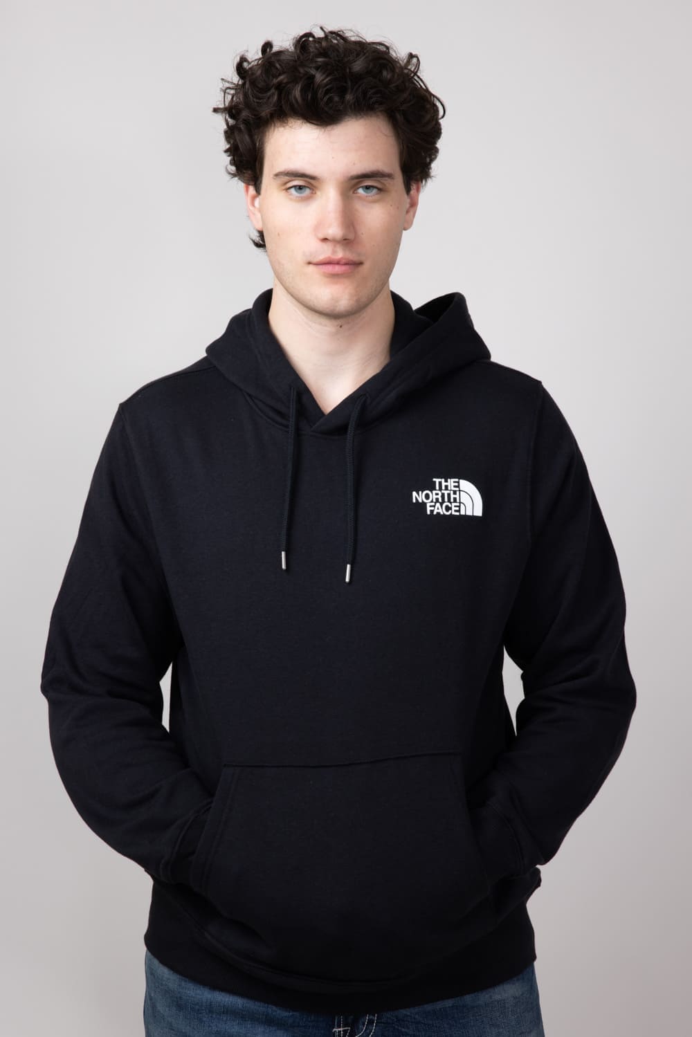 The North Face Box Logo Hoodie for Men in Black/Yellow
