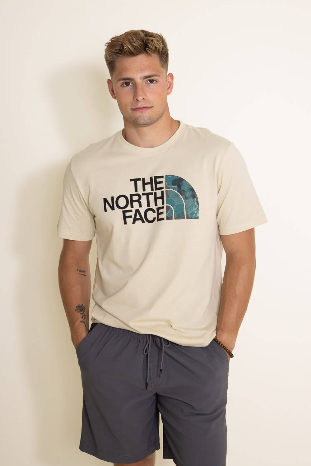 The North Face Half Dome Short-Sleeve T-Shirt - Men's Gravel/Dark Sage Camo Texture Print, XL