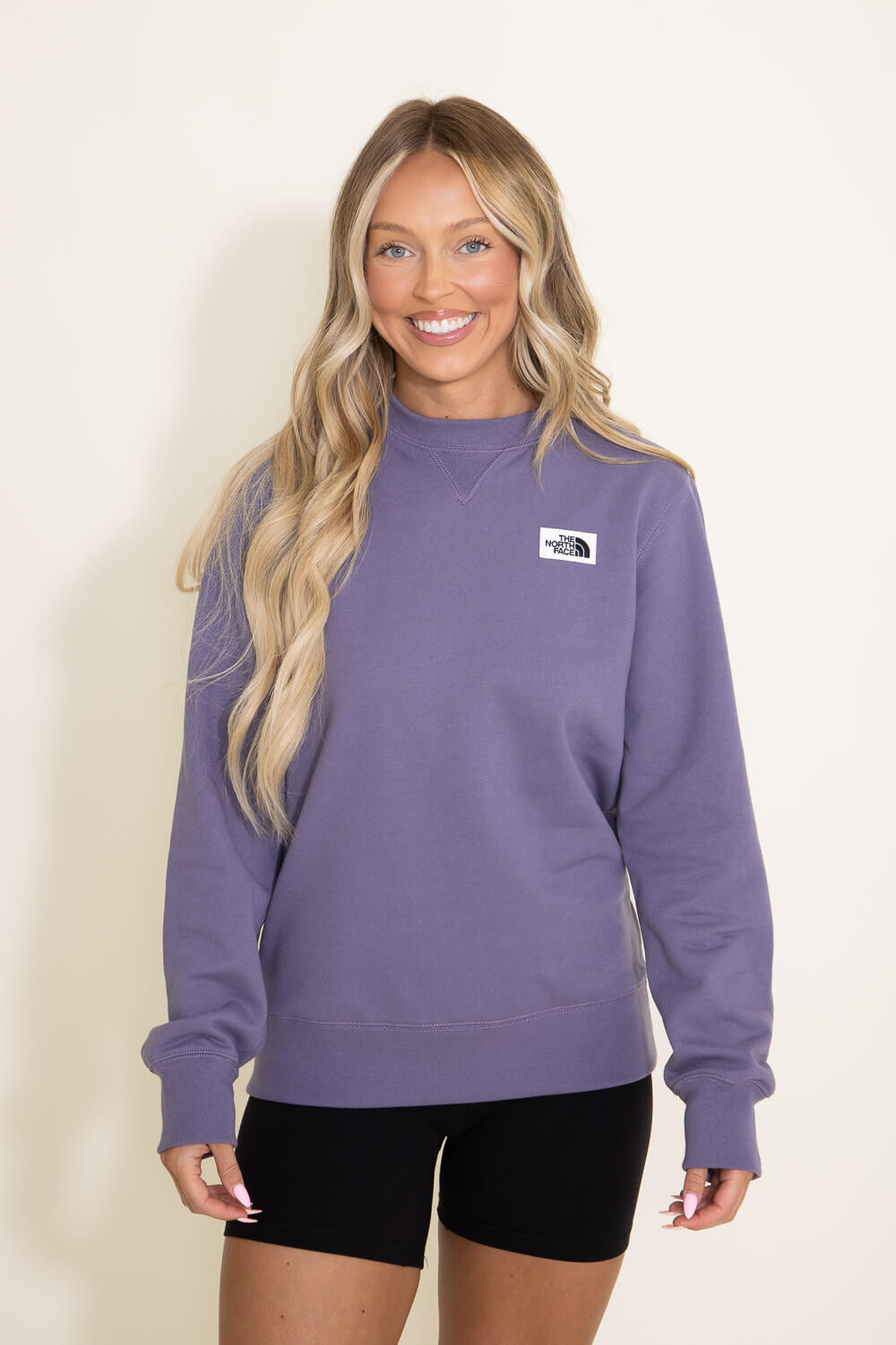 The North Face Heritage Patch Sweatshirt for Women in Purple