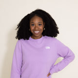 The North Face Heritage Patch Sweatshirt for Women in Purple Lupine