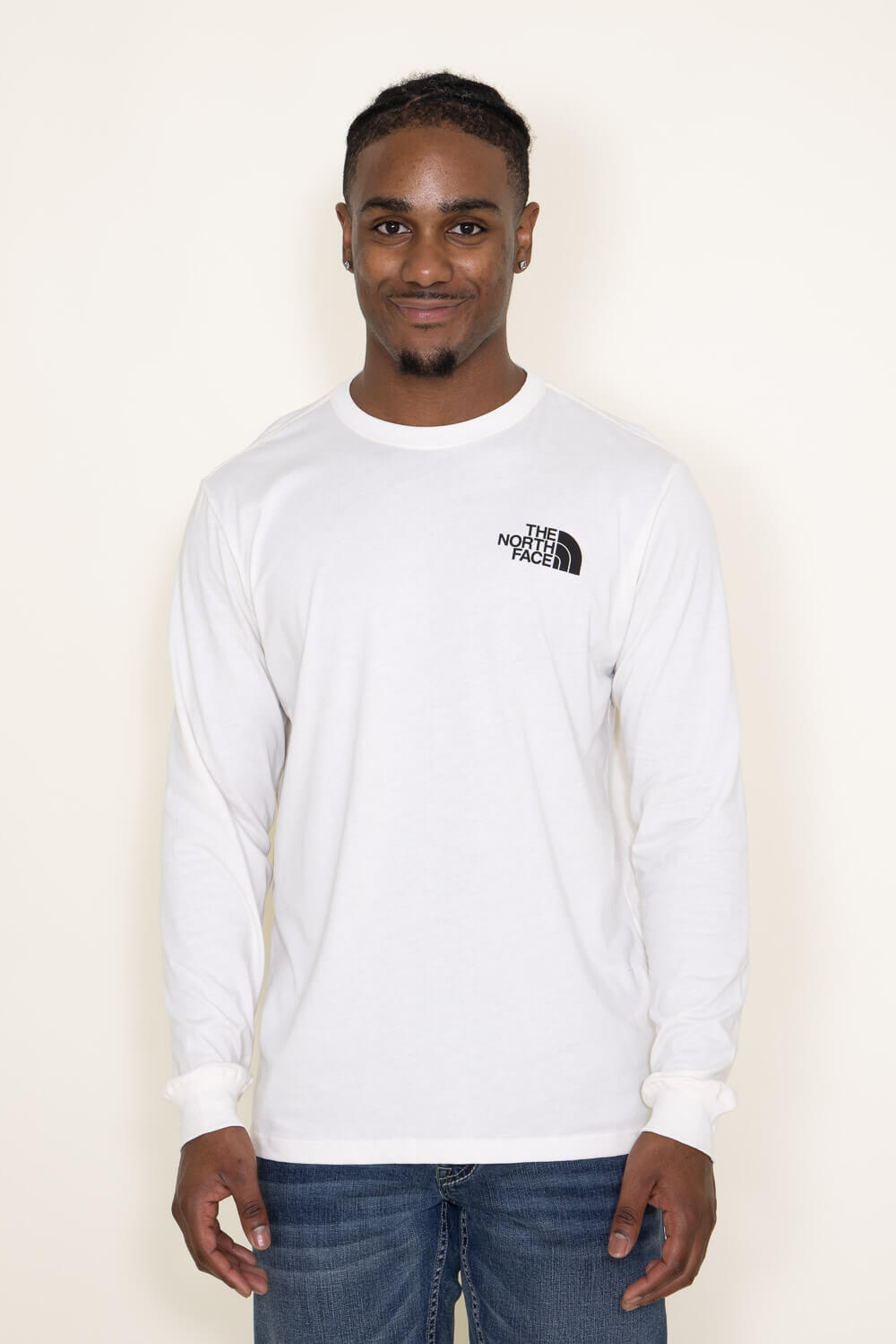 The North Face Long Sleeve Box Logo T-Shirt for Men in White