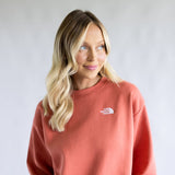 The North Face Oversized Simple Dome Fleece Sweatshirt for Women in Mars Dust