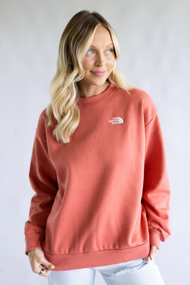 The North Face Oversized Simple Dome Fleece Sweatshirt for Women in Mars Dust
