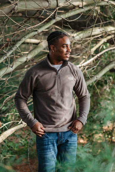 The North Face Textured Cap Rock 1/4 Zip for Men in Brown