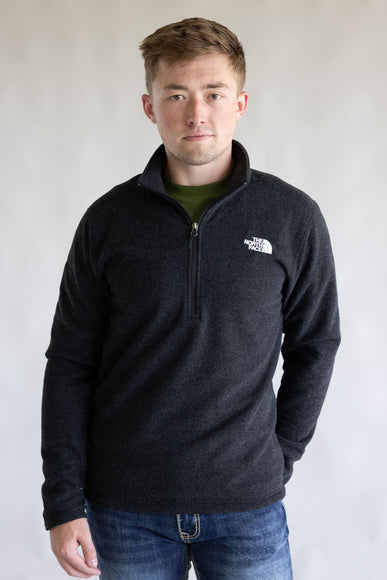 The North Face Textured Cap Rock Quarter Zip for Men in Black Heather