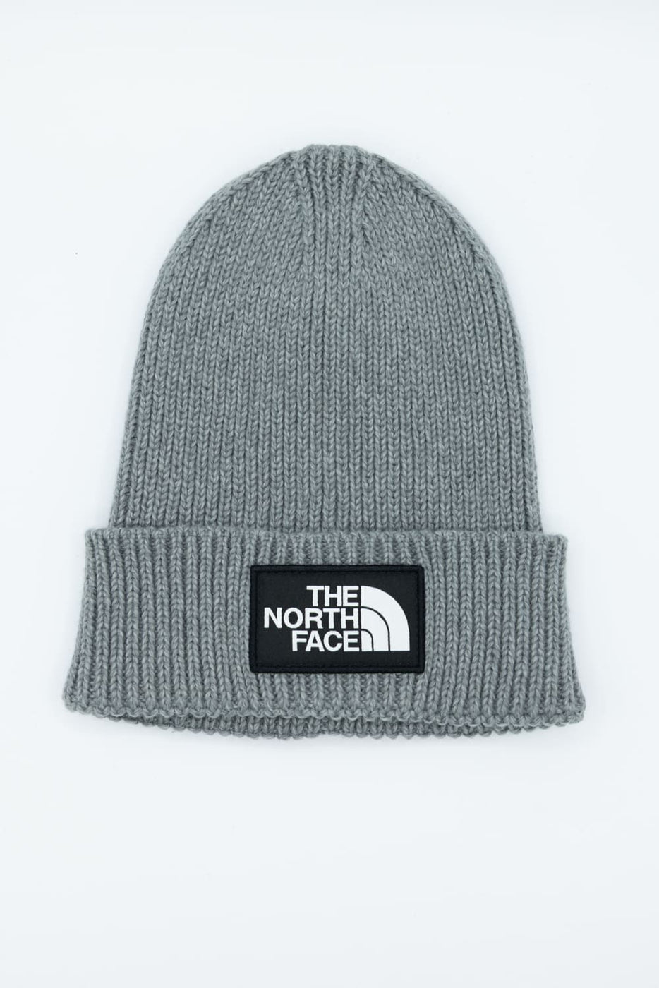 The North Face Youth Logo Cuffed Beanie in Grey Heather