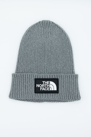The North Face Youth Logo Cuffed Beanie in Grey Heather | NF0A8CGU-DYY