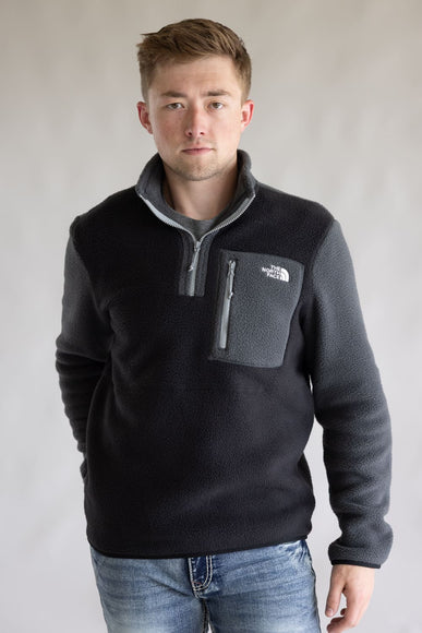 The North Face Yumiori Fleece Quarter Zip for Men in Grey/Black