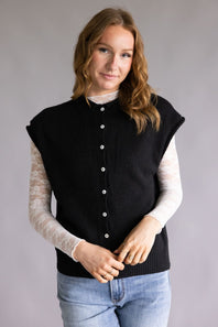 Things Between Cap Sleeve Piper Cardigan for Women in Black
