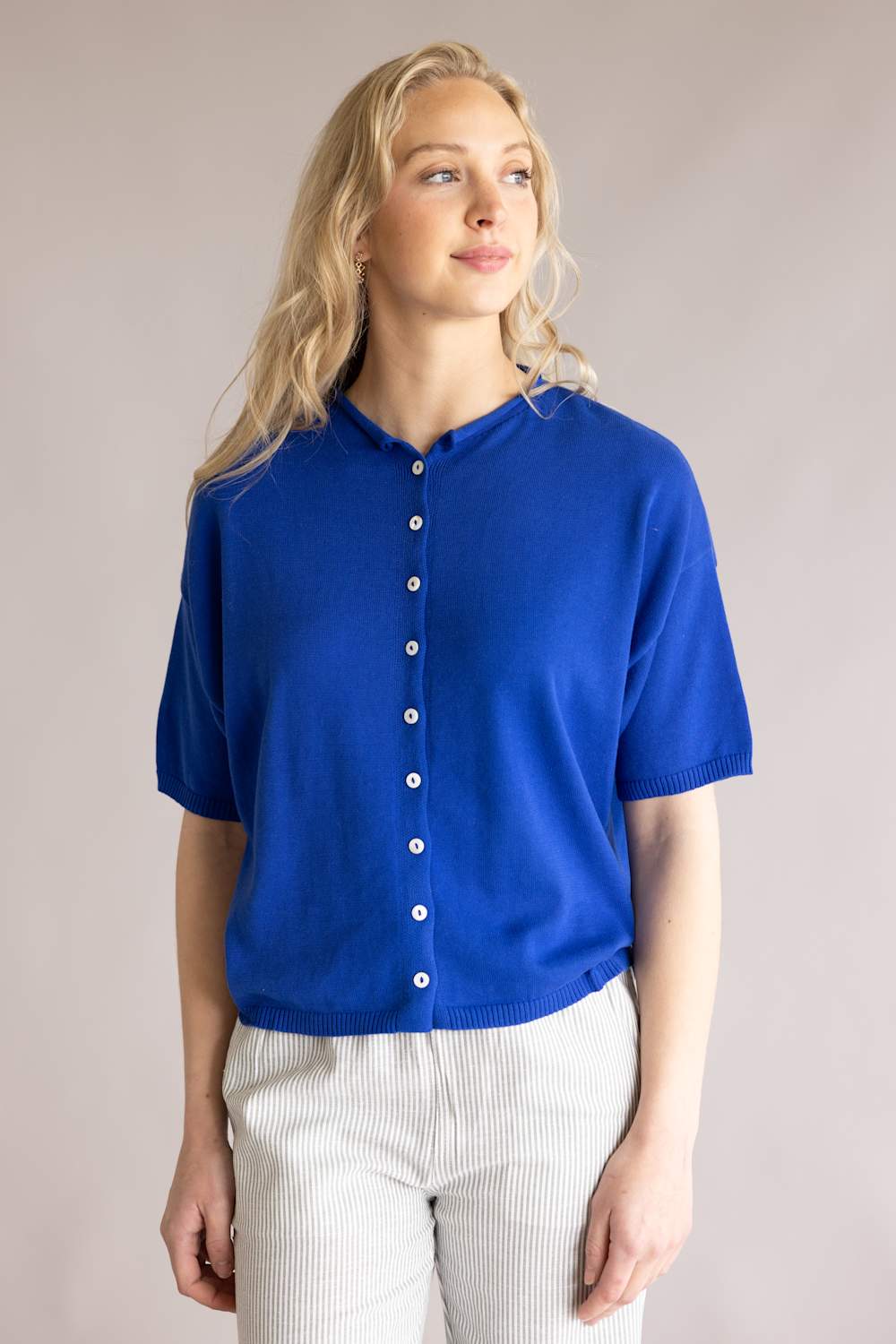 Things Between Half Sleeve Toby Cardigan for Women in Blue | TBW13717-COB