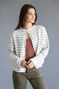 Things Between Piper Cardigan for Women in Ivory Stripe