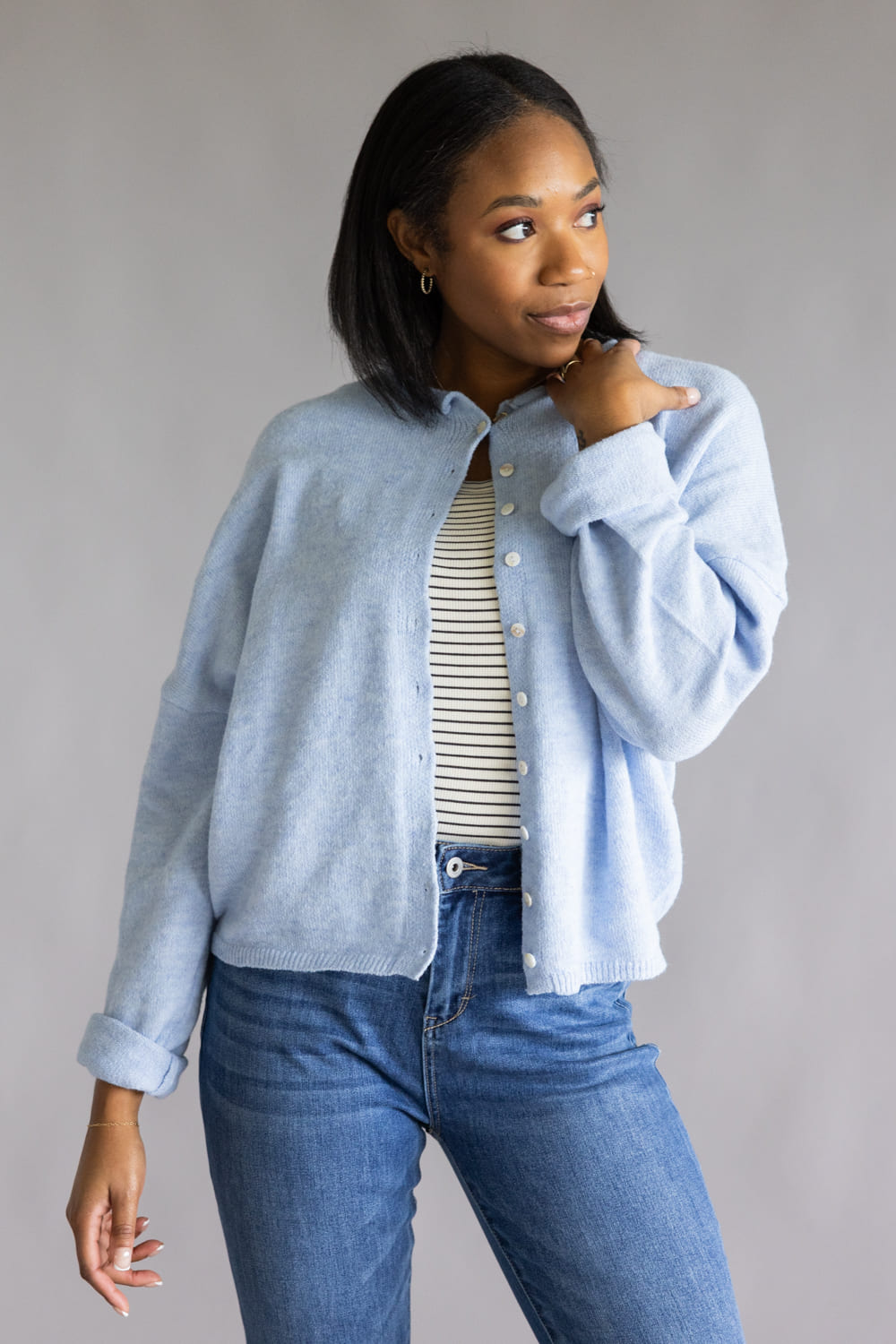 Things Between Piper Cardigan for Women in Sky Blue